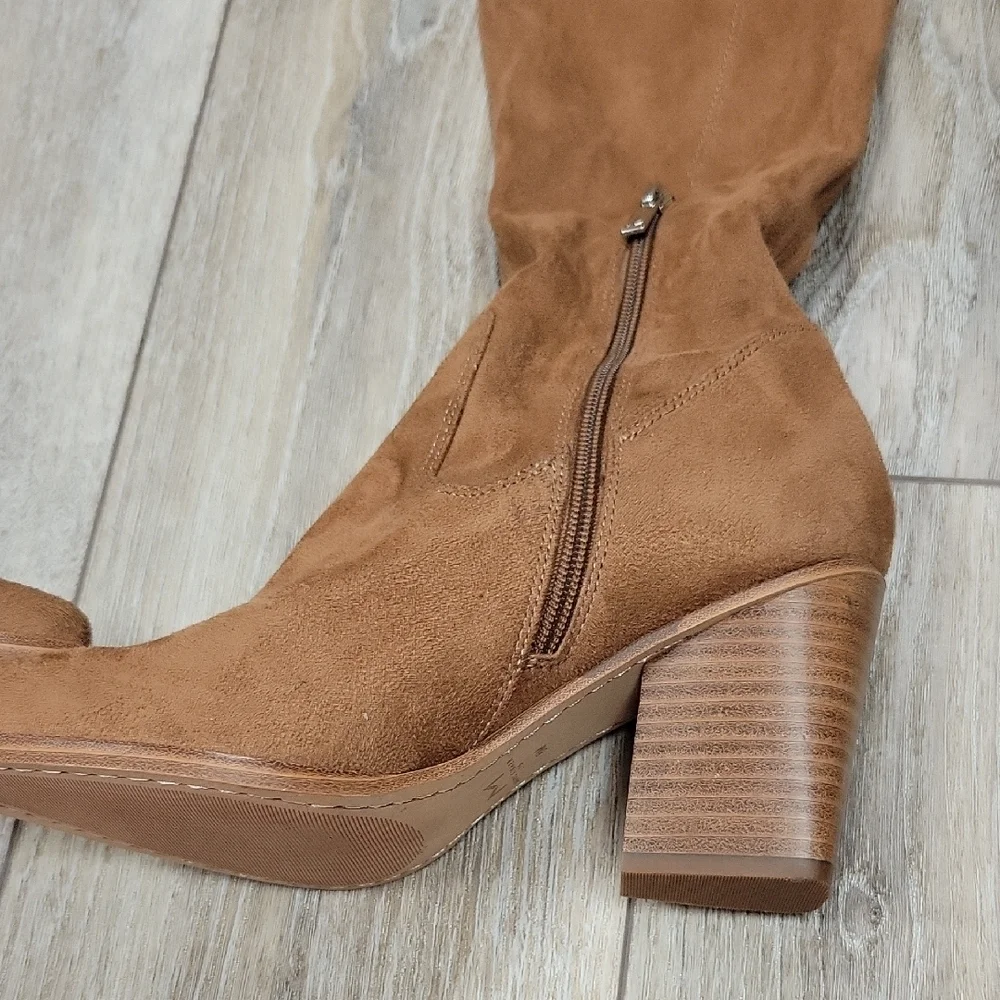 Marc Fisher Brown Over-the-Knee Boots with Block Heel
